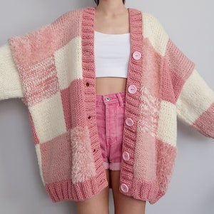 Pink Thinner Patchwork Cardigan | I Feel So Cool Custom Orders