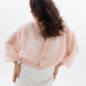 Stylish Pink Minimalist Sweater, Handmade Soft Cotton Women's Pullover