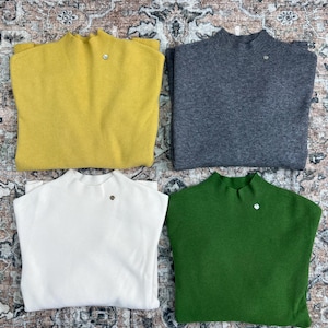 Merino Wool Ribbed Mock Neck Sweater, Knit Pullover