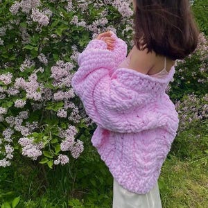 4 color Chunky Hand-Knitted Cardigan | Soft Plush Yarn Sweater | Cozy Oversized Knit | Handmade in Ukraine